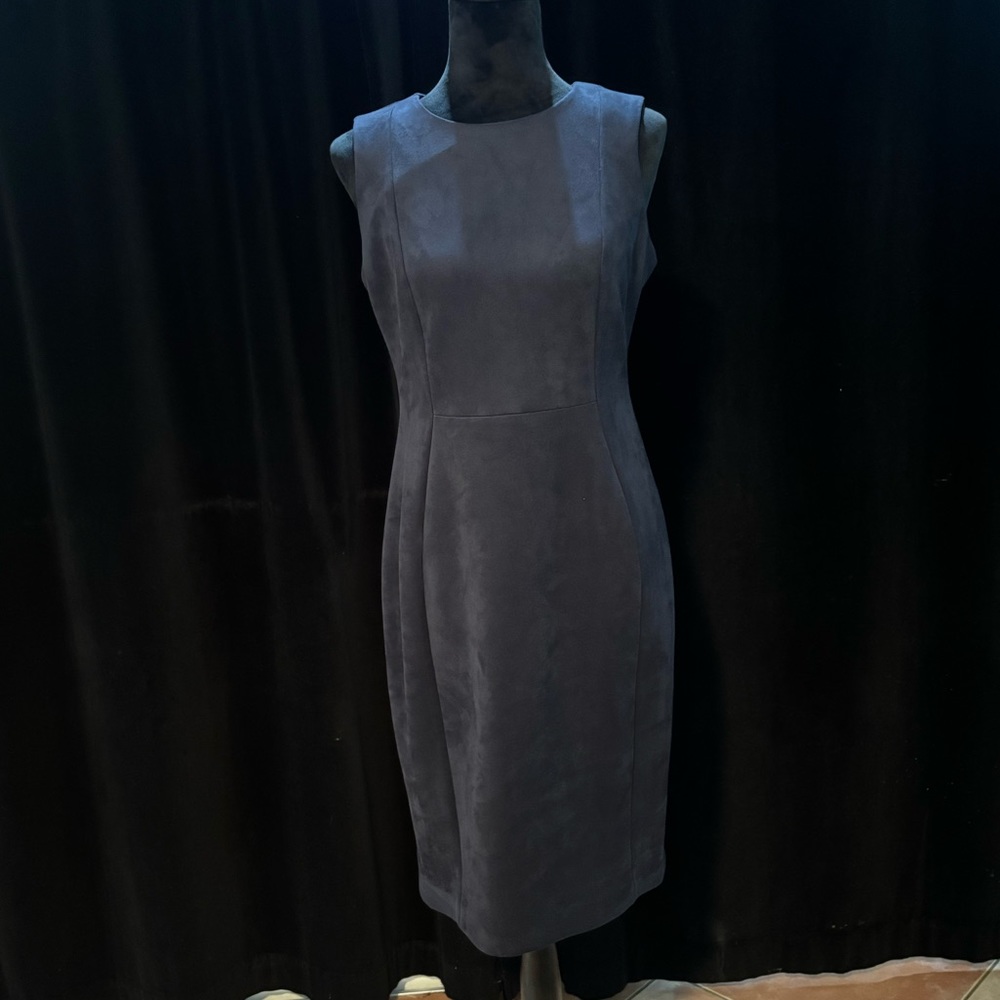 Navy blue velvet dress